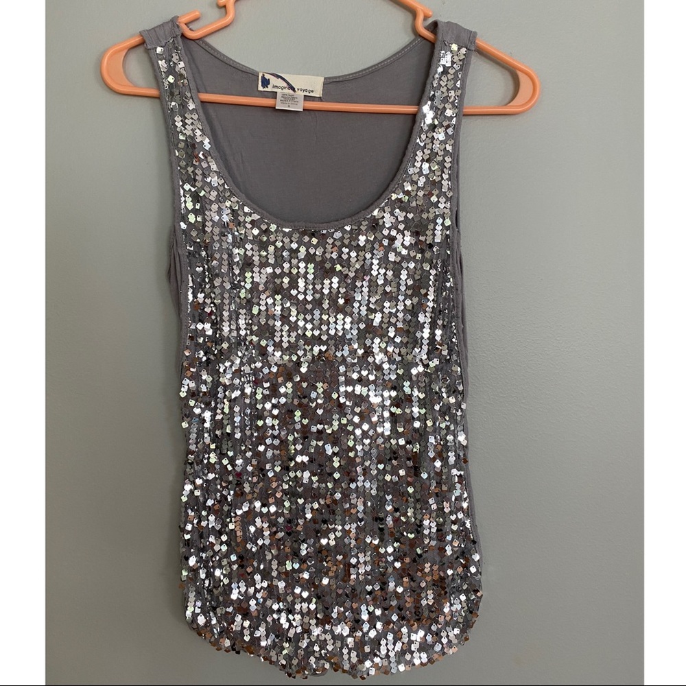 Silver Sequin Tank